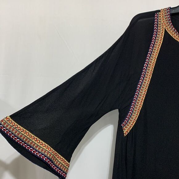 METISU dress keyhole back button closure tribal trim partial lined women’s sz XL - Picture 4 of 13